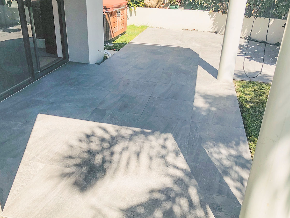Tiled patio and outdoor living area in Auckland
