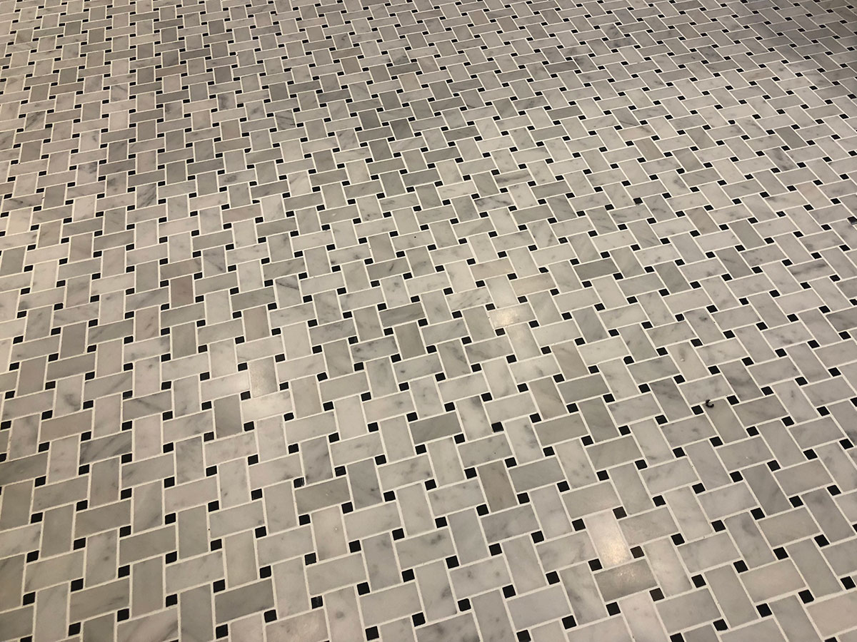 Cleaned and sealed grout on an Auckland bathroom floor